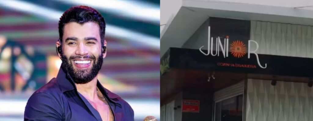 Imagem mostra cantor Gusttavo Lima e restaurante que o ajudou.