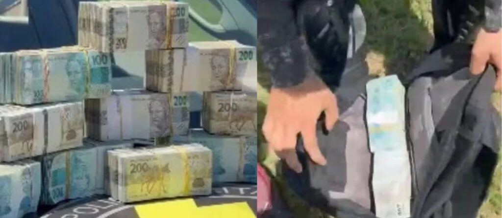 Polícia apreende R$ 850 mil em mochila durante abordagem a ônibus em Hidrolândia