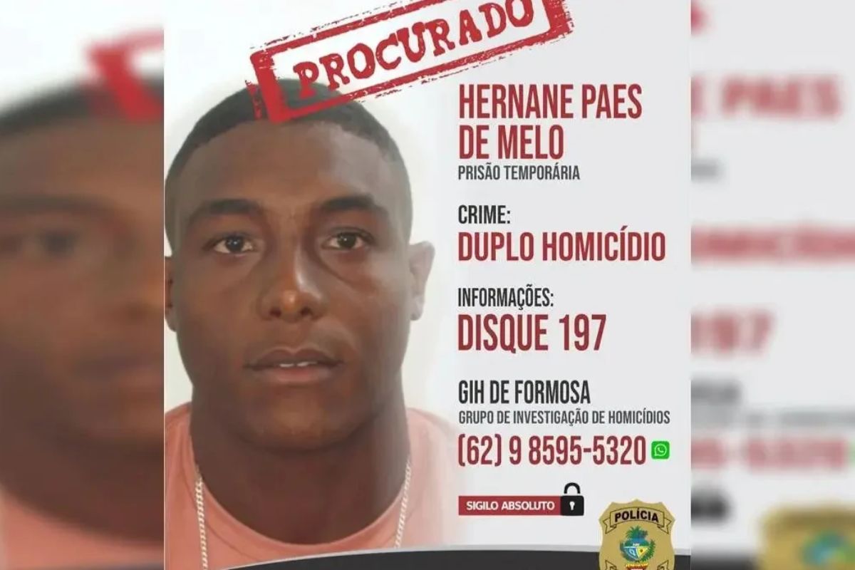 Polícia divulga identidade de foragido suspeito de assassinar mulher grávida e marido dela, em Formosa