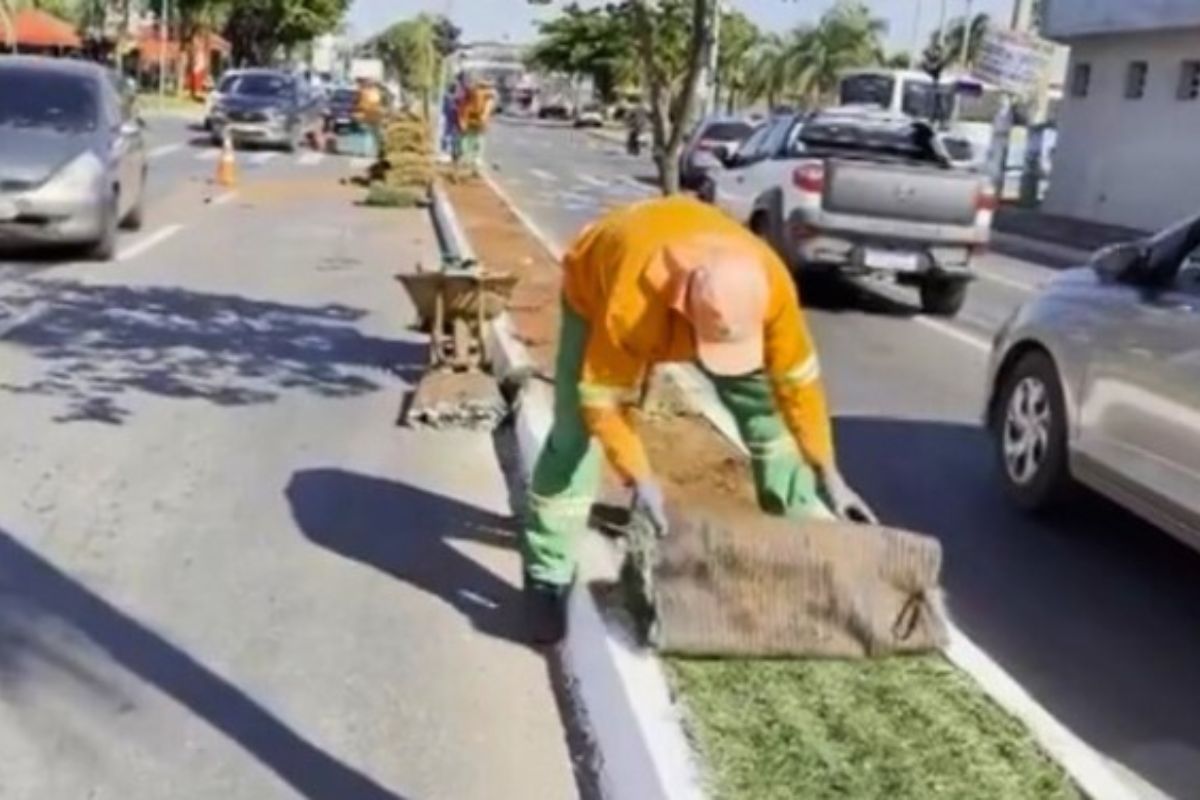 Após polêmicas, grama sintética começa a ser retirada em Goiânia