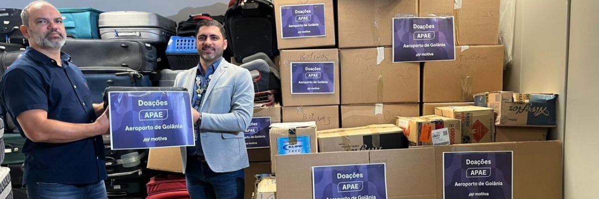 Aeroporto de Goiânia doa mais de 2 mil itens esquecidos por passageiros à APAE