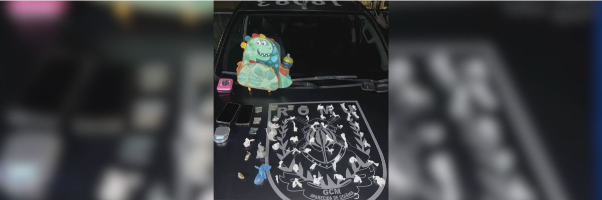 Casal é preso ao usar filho pra esconder drogas, em Aparecida de Goiânia