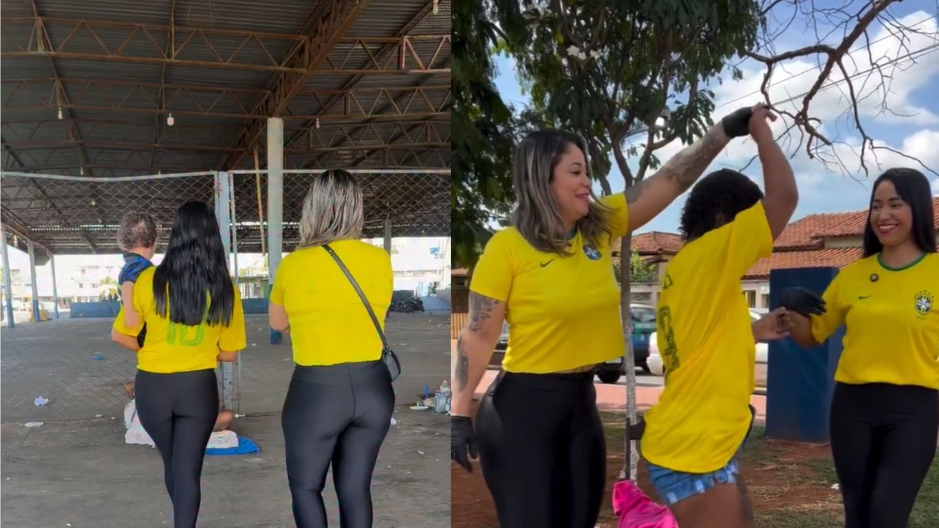 Influenciadora emociona web ao promover ‘dia de princesa’ para mulher em situação de rua em Goiânia