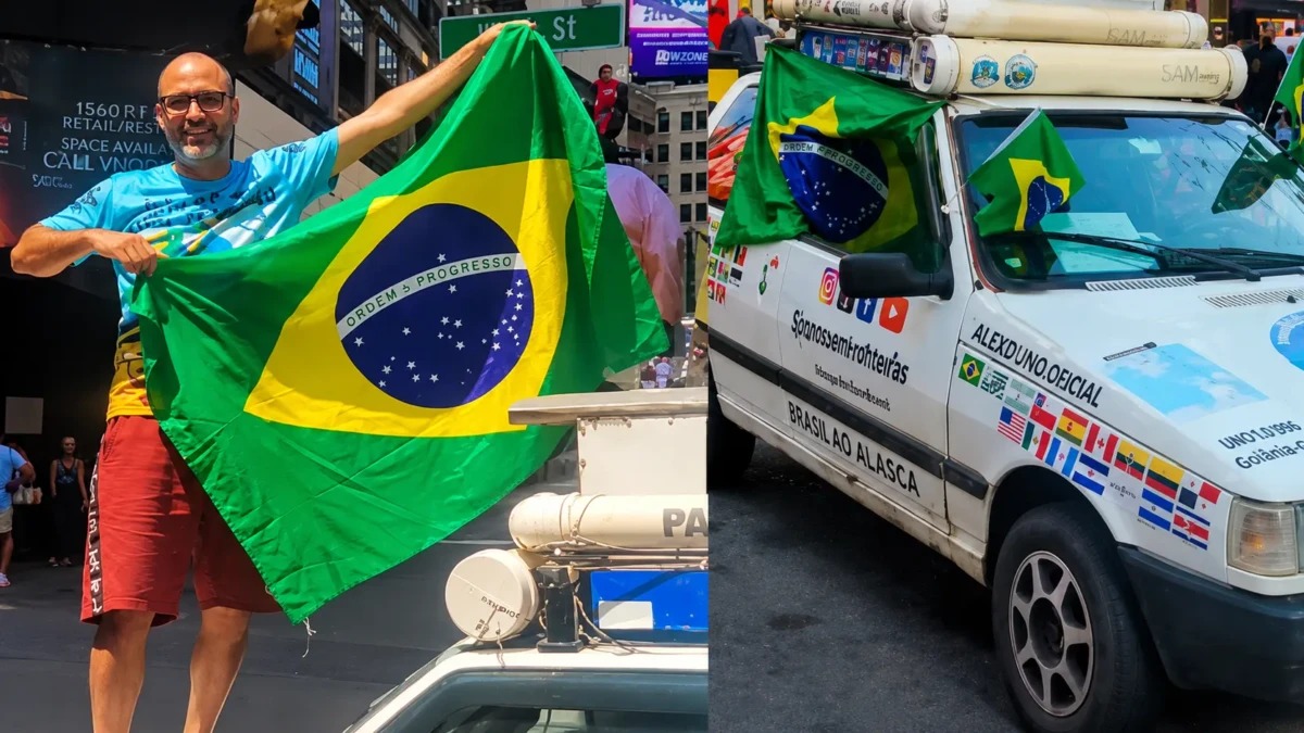 De Goiânia a Times Square: goiano percorre 37 mil km em um Fiat Uno
