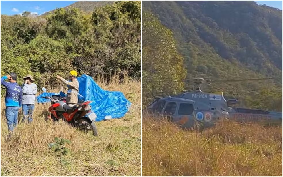 Piloto de parapente fica ferido após bater em árvore durante voo na Serra de Jaraguá