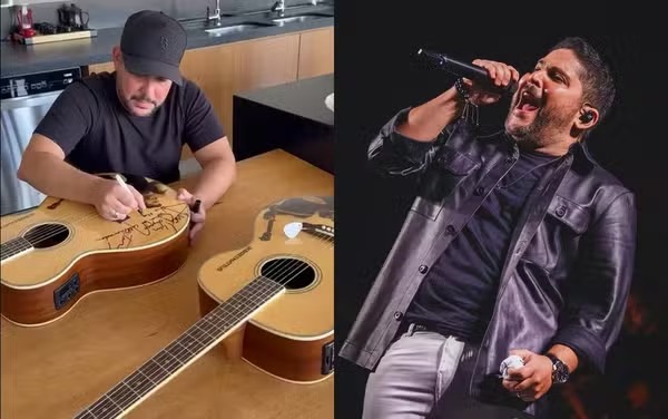 Jorge, da dupla com Mateus, doa violões autografados para leilão beneficente em Goiás