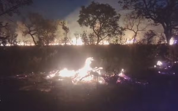 Incêndio de grandes proporções atinge 10,4 mil hectares em Terra Ronca, em Goiás