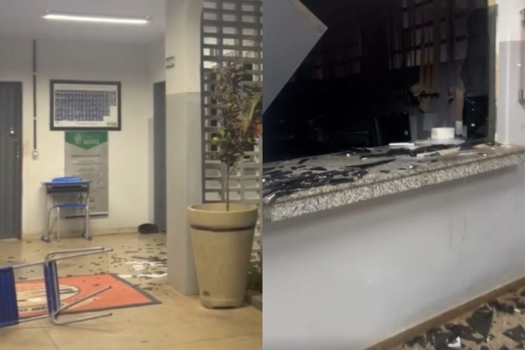 Homem é preso após invadir colégio e quebrar vidraças, em Porangatu