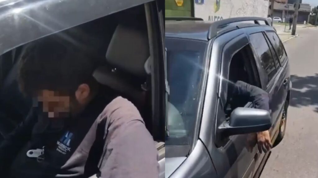 Motorista é encontrado dormindo ao volante com carro parado no meio da rua e acaba preso em Goiânia