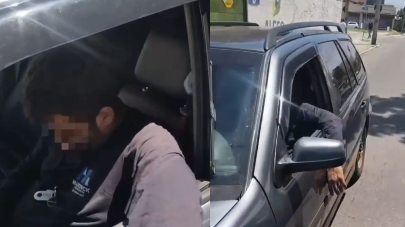 Motorista é encontrado dormindo ao volante com carro parado no meio da rua e acaba preso em Goiânia