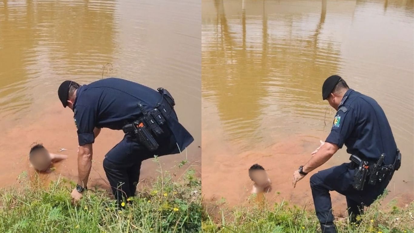 Guarda Municipal resgata criança autista de 10 anos dentro de lago em Formosa