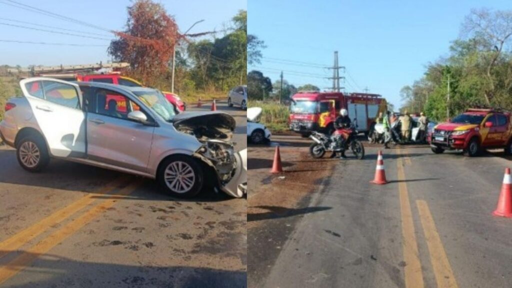 Batida frontal deixa cinco pessoas feridas e mobiliza bombeiros na GO-462