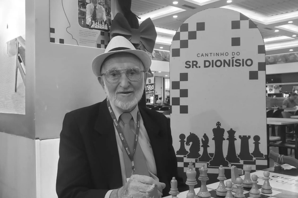 Adeus ao Sr. Dionísio: mestre do xadrez que fez história no Goiânia Shopping morre aos 96 anos