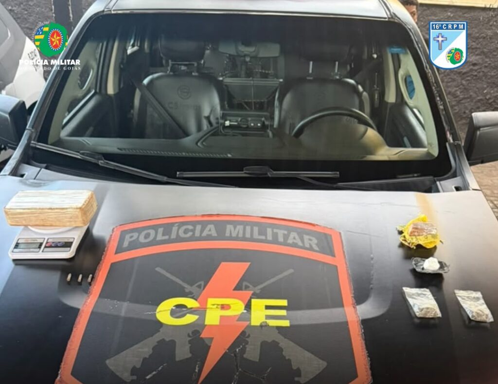 CPE apreende 1 kg de crack e munições durante operação em Palmeiras de Goiás