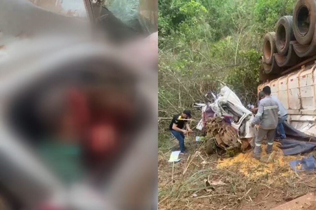 Secretário municipal e vereador ficam gravemente feridos em acidente com caminhão na GO-010