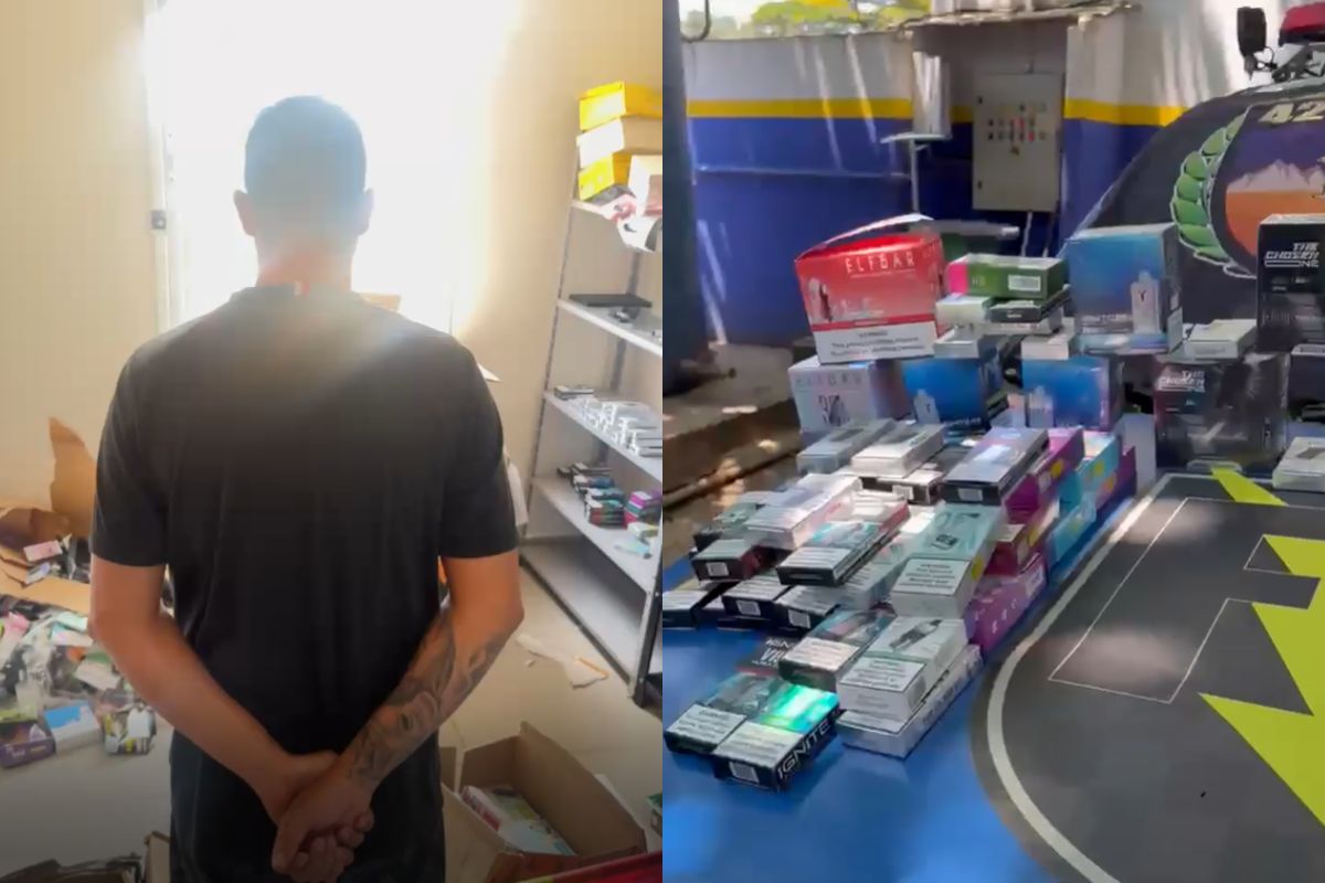Homem é preso com deposito ilegal de cigarros eletrônicos avaliado em R$35 mil, em Goiânia