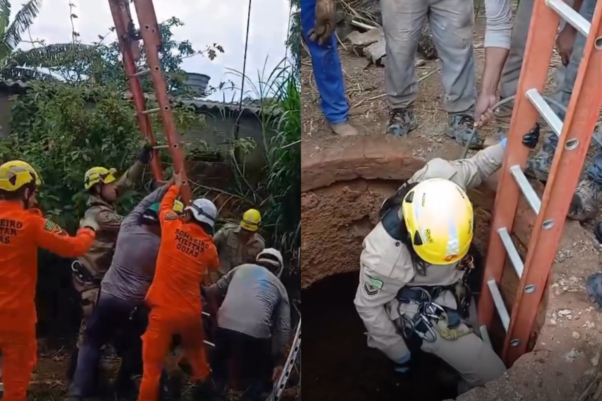 Mãe e filha passam por momentos de pânico ao caírem em cisterna desativada, em Anápolis
