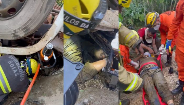 Acidente grave mobiliza bombeiros e deixa motorista preso às ferragens na GO-010