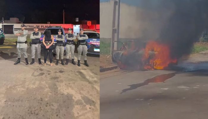 Mulher é presa após incendiar carro de ex-companheiro em Trindade