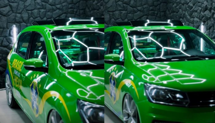 Conheça o "carro do hexa" que virou destaque entre motoristas de Goiânia e Trindade