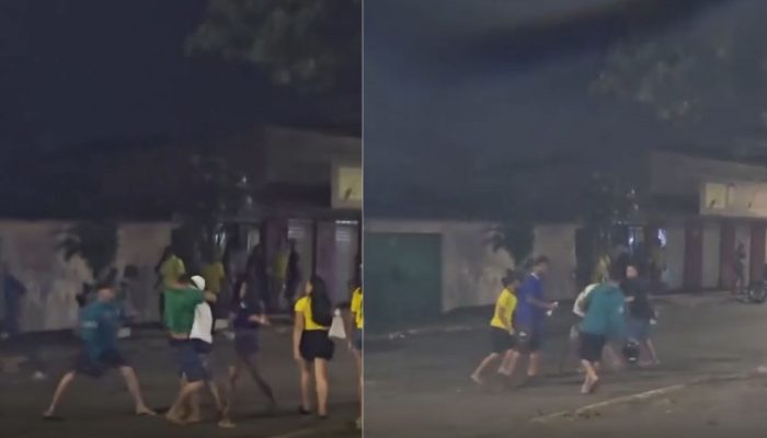 Vídeo: após derrota da Seleção Brasileira, briga generalizada toma conta de rua no Vera Cruz, em Goiânia