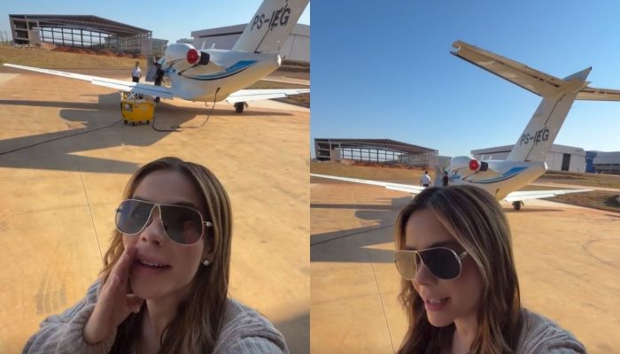 Cantora de “Peão Todo Tatuado” passa por susto após avião precisar fazer pouso de emergência em Goiânia