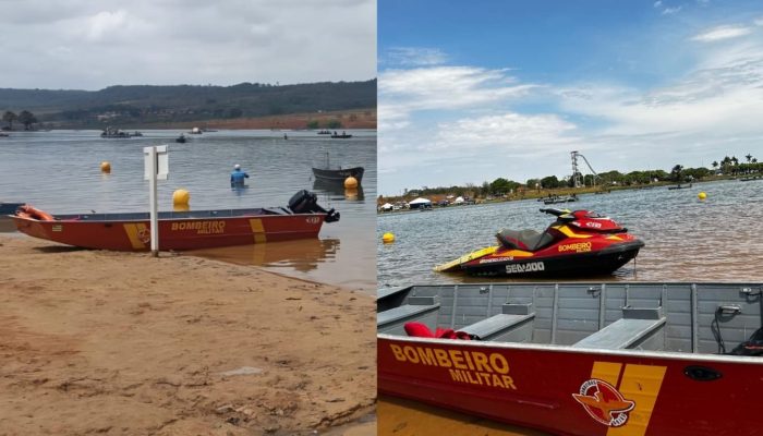 Criança e três homens vão parar na água após barco naufragar em lago de Jataí