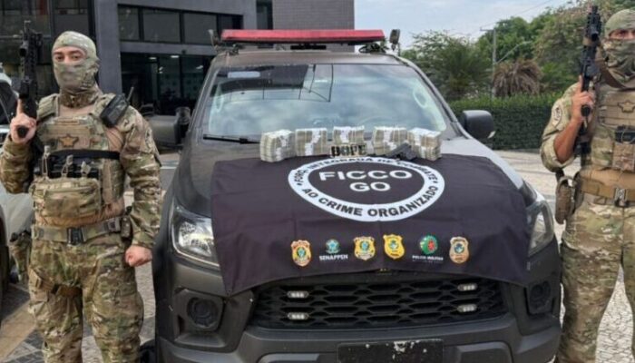 Operação prende homem que trafegava com R$ 1 milhão na mochila. (Foto: Divulgação/ PF e PMGO)