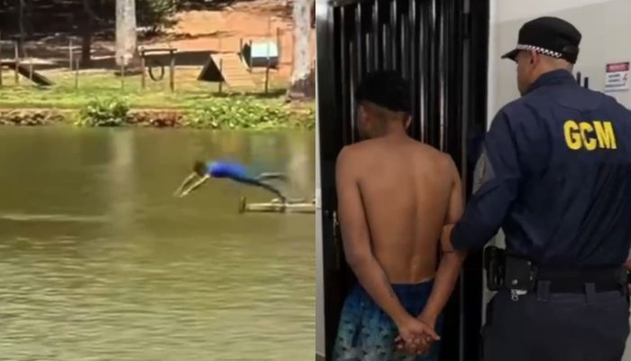 Jovem é flagrado nadando no lago do Parque Vaca Brava e acaba autuado por desobediência