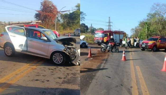 Batida frontal deixa cinco pessoas feridas e mobiliza bombeiros na GO-462