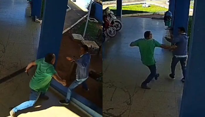 Vídeo mostra vereador agredindo secretário dentro da Prefeitura de Cromínia