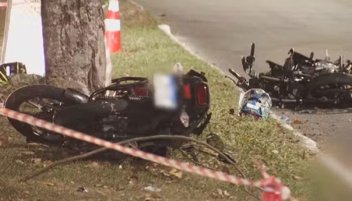 Colisão entre duas motos deixa dois mortos e uma jovem gravemente ferida em Goiânia