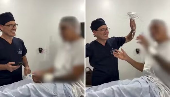 Antes da cirurgia, médico faz dueto com paciente e cena viraliza nas redes sociais
