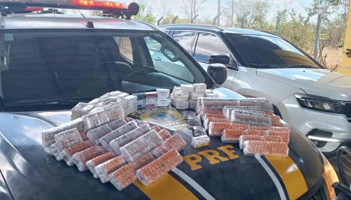 PRF apreende mais de 2 mil ampolas de medicamento para emagrecimento escondidas em carro na BR-060