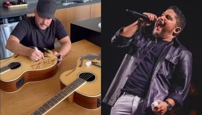 Jorge, da dupla com Mateus, doa violões autografados para leilão beneficente em Goiás