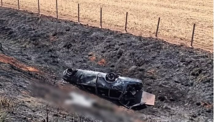 Três pessoas morrem carbonizadas após acidente e incêndio na GO-568