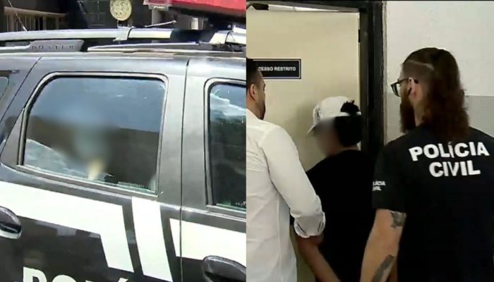 Exclusivo: imagens inéditas de jovem acusado de atropelar casal é apreendido e levado à Depai