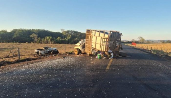 Grave acidente entre carro e caminhonete deixa uma pessoa morta na GO-178