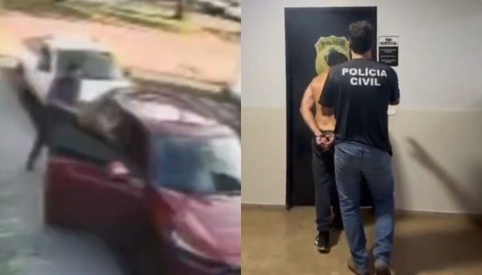 Homem é preso suspeito de ameaçar e tentar agredir ex-esposa na saída de restaurante, em Itumbiara